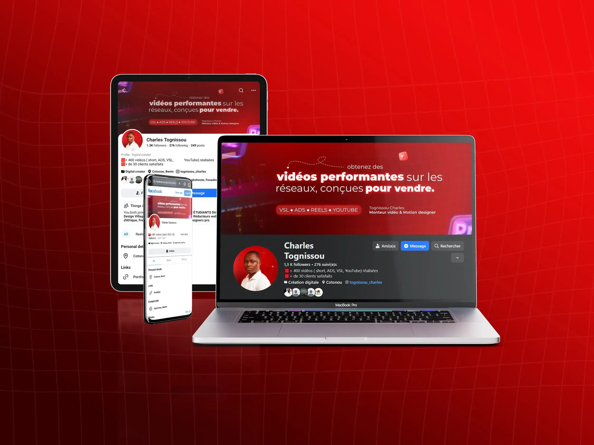 Social Media Branding Facebook, Youtube, Linkedin, Instagram, WhatsApp - Charles Tognissou